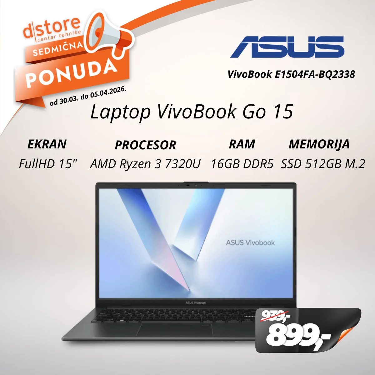 Dstore SEDMIČNA PONUDA 30.3-5.4.2026.