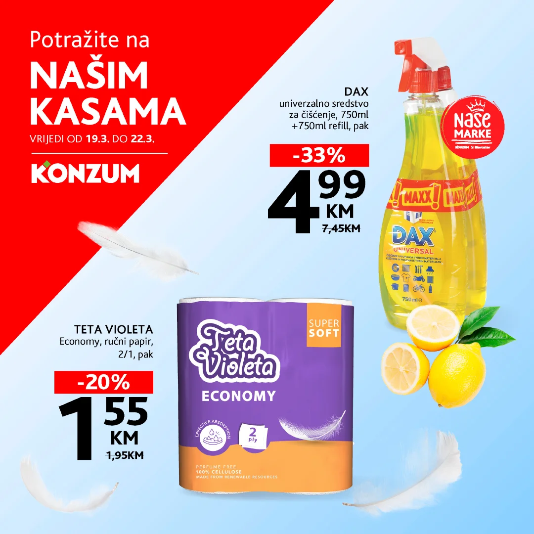 Konzum AKCIJA NA KASAMA 19-22.3.2026.