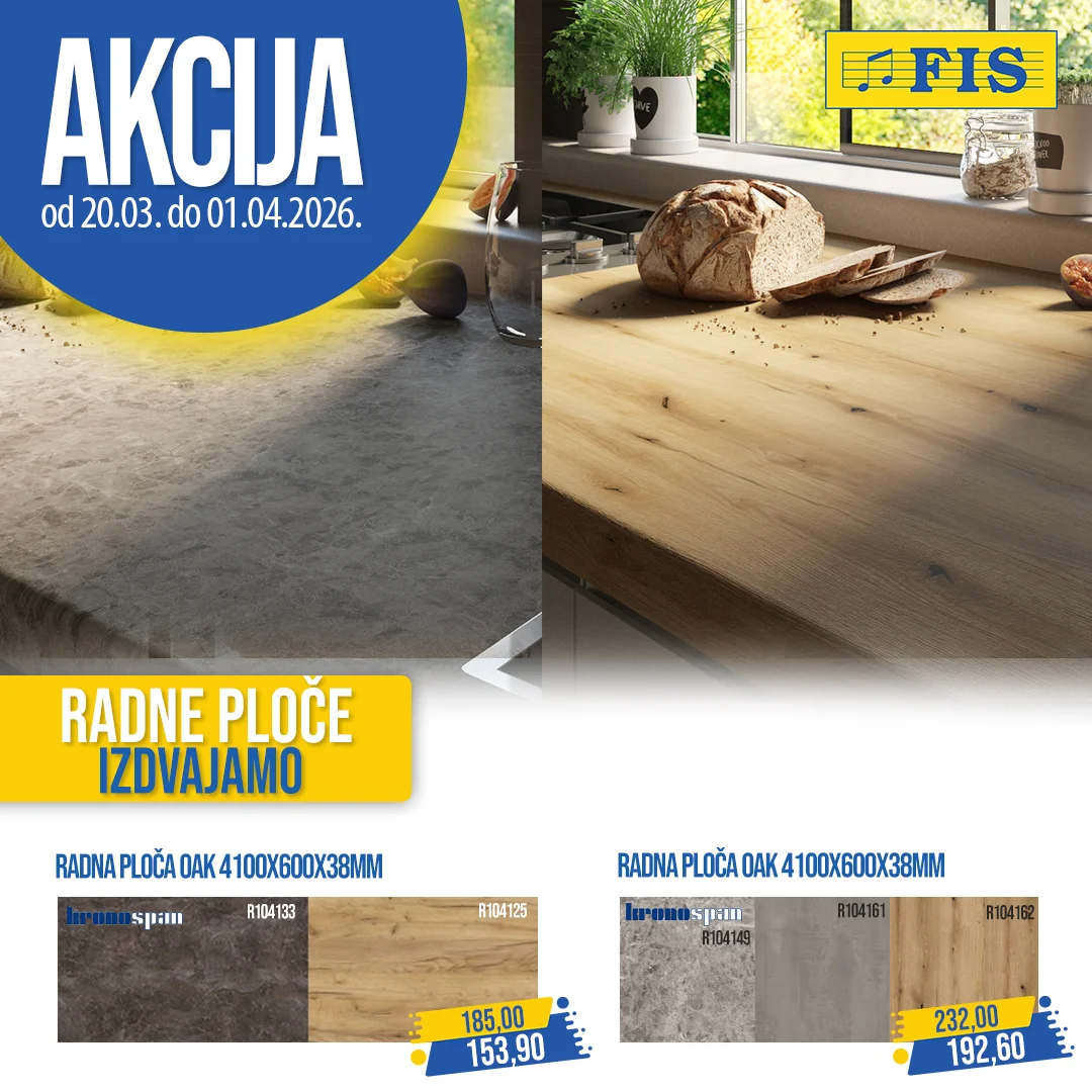 Fis akcija PLOČASTI MATERIJAL 20.3-1.4.2026.
