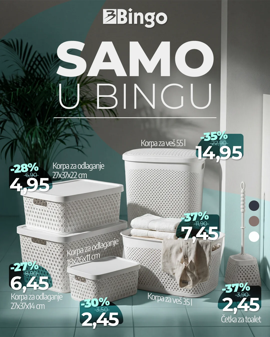 Bingo akcija korpe za veš i odlaganje - sniženje do 12.4.2026.