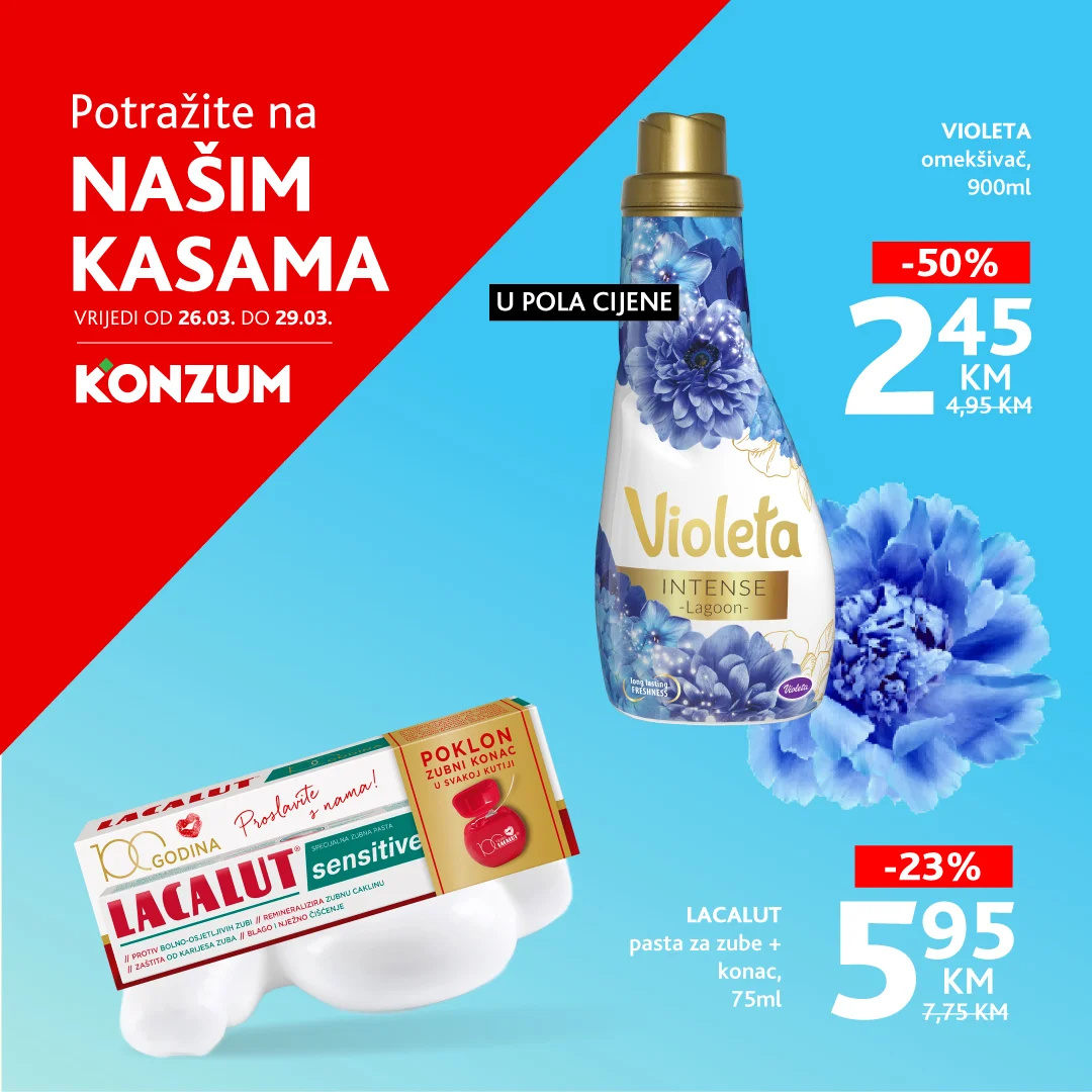 Konzum AKCIJA NA KASAMA 26-29.3.2026.