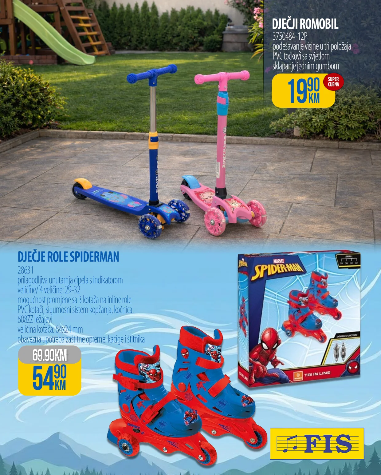 Fis akcija igračke: bicikli, tricikli, trampolini i autići - sniženje do 19.4.2026.