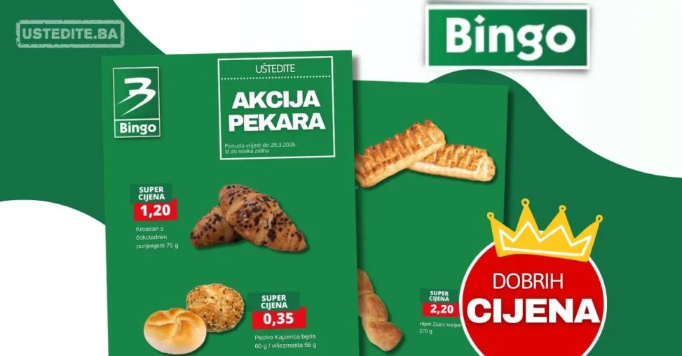 Bingo akcija PEKARA - sniženje do 29.3.2026.