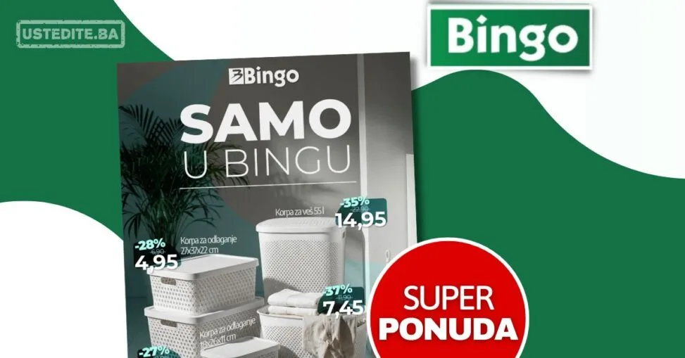 Bingo akcija korpe za veš i odlaganje - sniženje do 12.4.2026.
