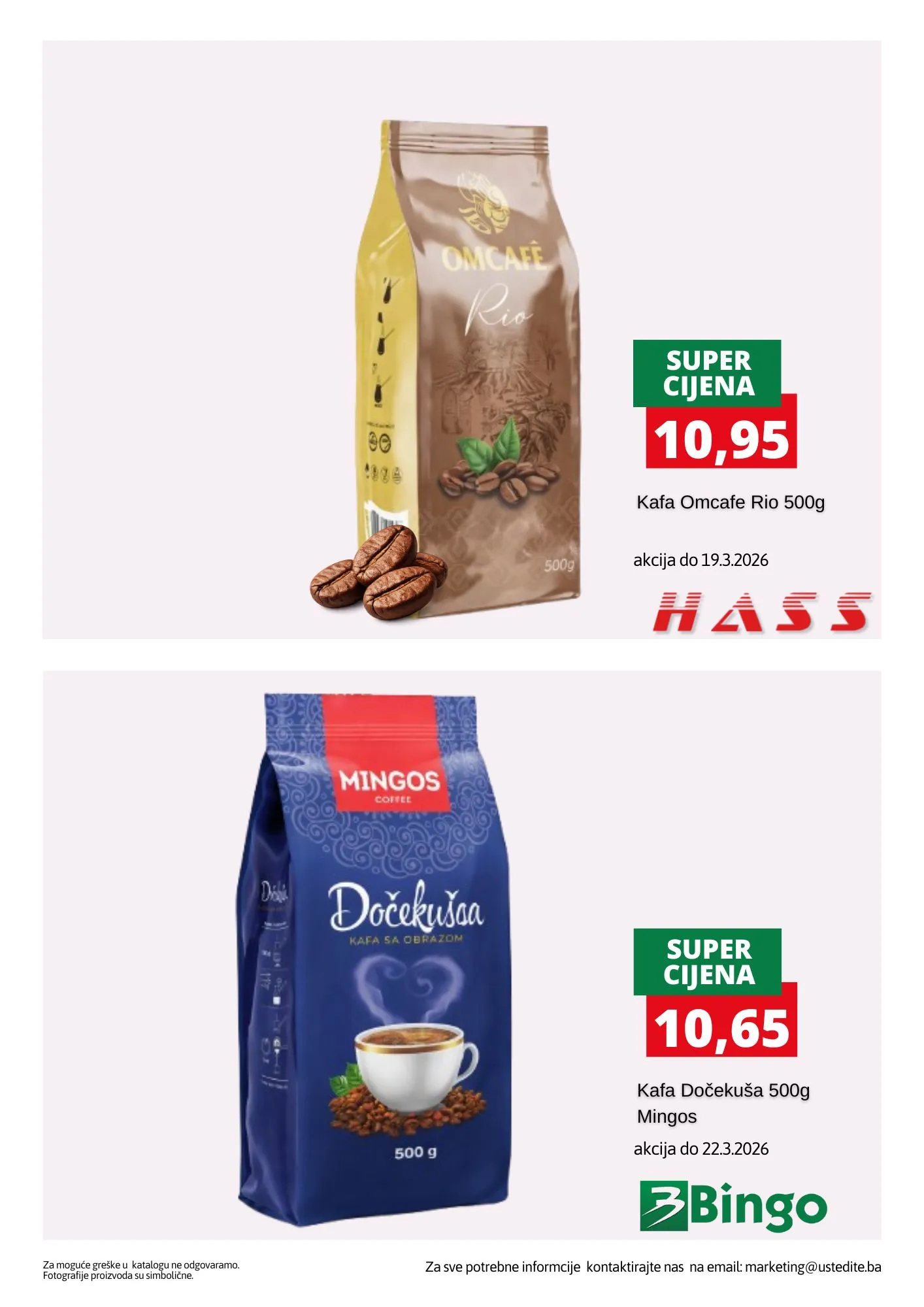 Akcijske cijene KAFE - mart 2026.