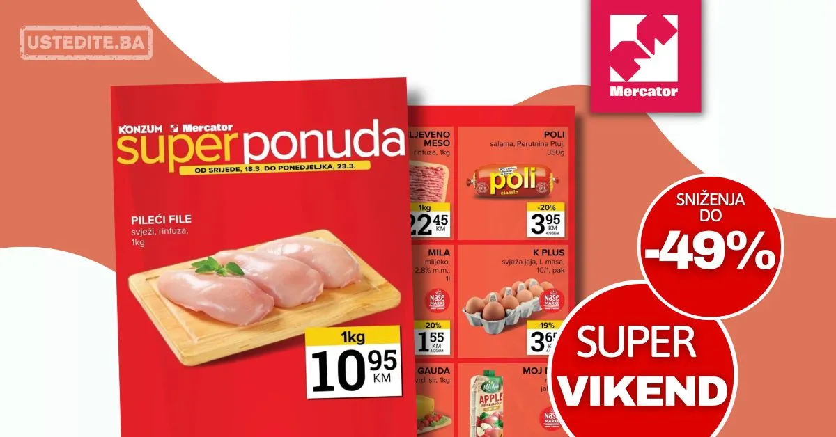 Mercator vikend akcija 18-23.3.2026.