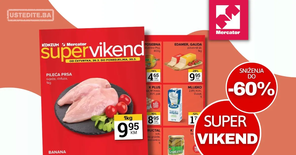 Mercator vikend akcija 26-30.3.2026.
