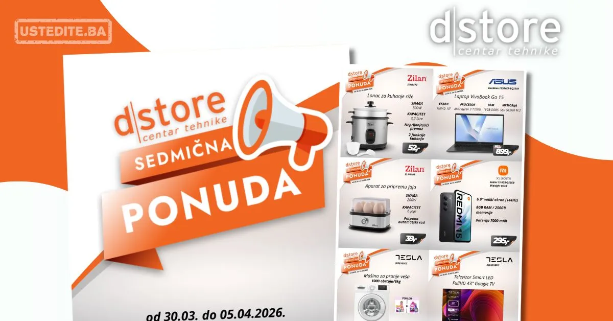 Dstore SEDMIČNA PONUDA 30.3-5.4.2026.