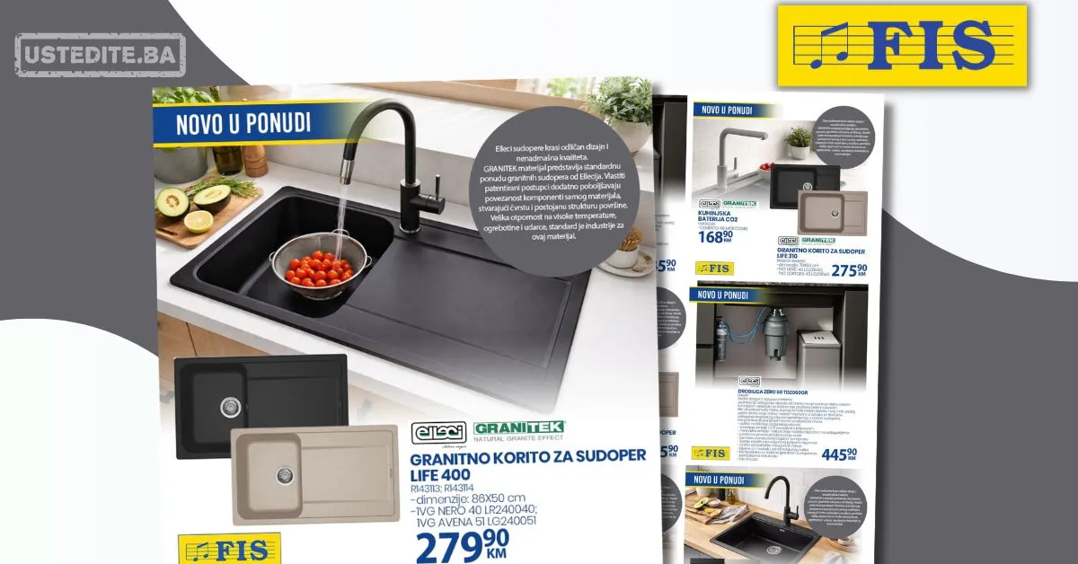 Fis akcija: granitni sudoperi i kuhinjska oprema mart/april 2026.