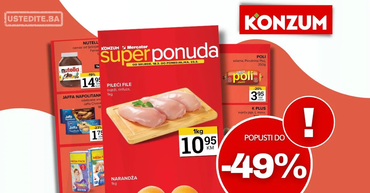 Konzum vikend akcija 18-23.3.2026.