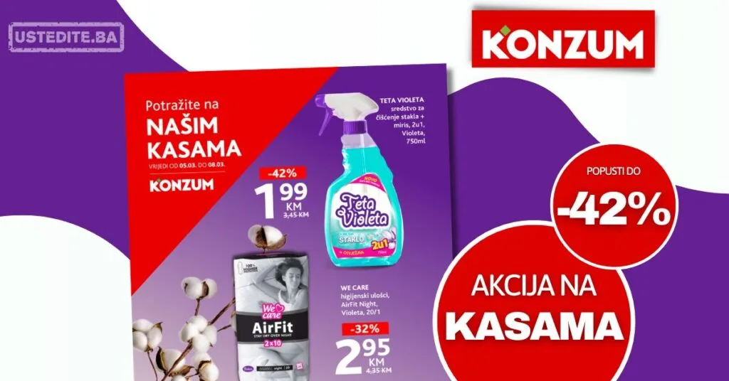 Konzum AKCIJA NA KASAMA 5-8.3.2026.
