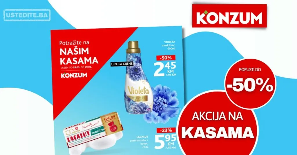 Konzum AKCIJA NA KASAMA 26-29.3.2026.