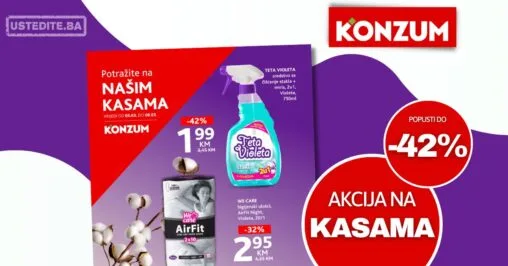Konzum AKCIJA NA KASAMA 5-8.3.2026.