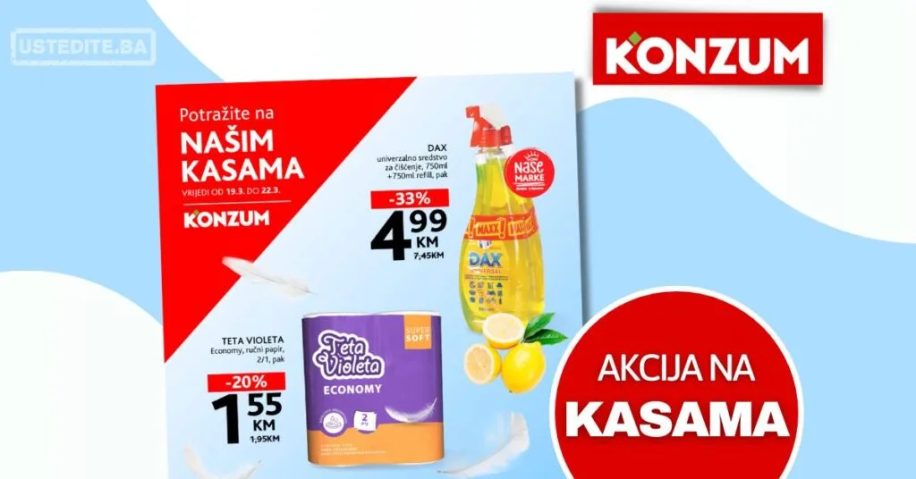 Konzum AKCIJA NA KASAMA 19-22.3.2026.