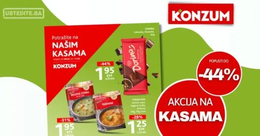 Konzum AKCIJA NA KASAMA 9-11.3.2026.
