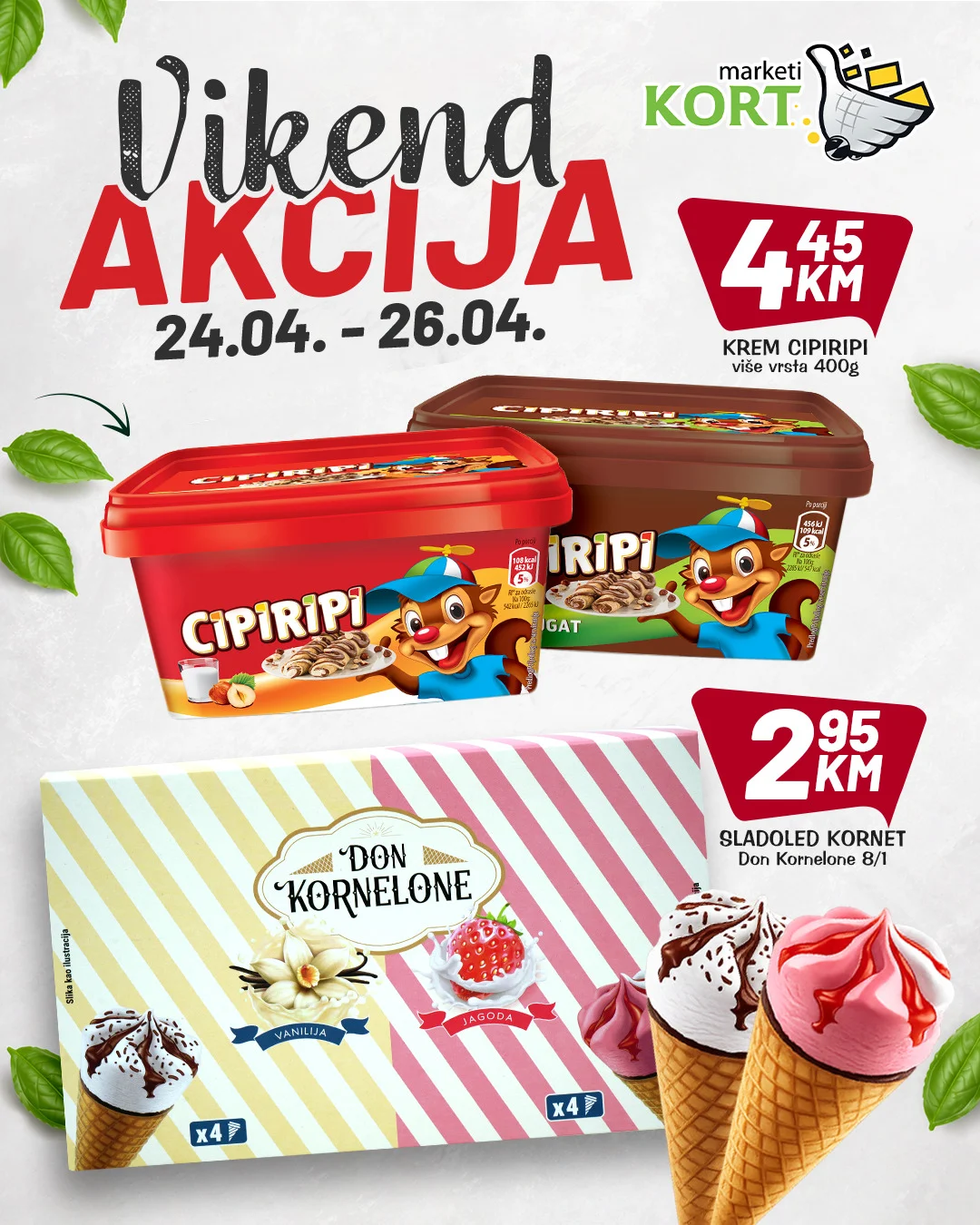 Kort vikend akcija 24-26.4.2026.