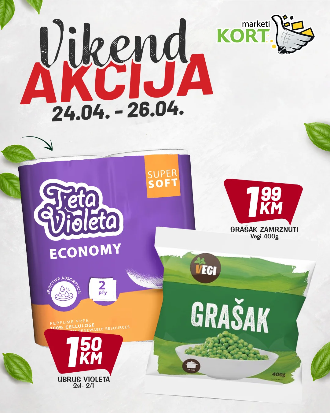 Kort vikend akcija 24-26.4.2026.