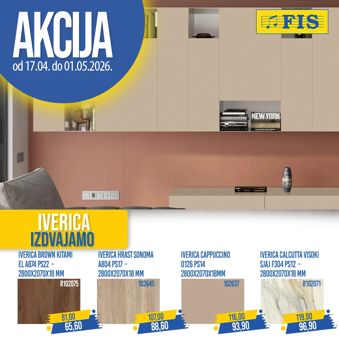 Fis akcija PLOČASTI MATERIJAL 17.4-1.5.2026.