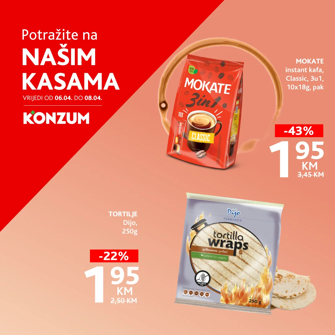 Konzum AKCIJA NA KASAMA 6-8.2026.