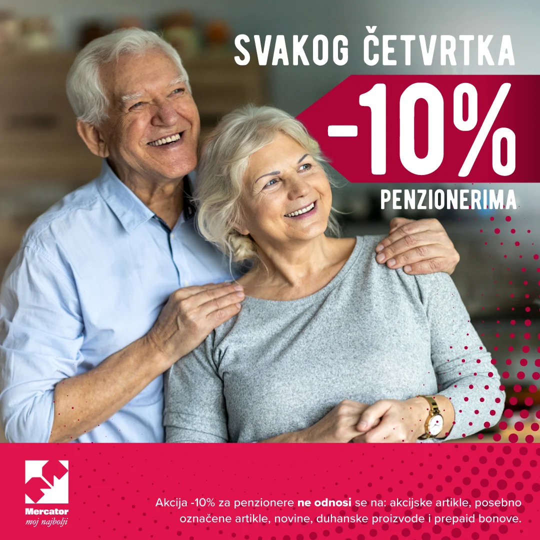Mercator POPUST ZA PENZIONERE april 2026.