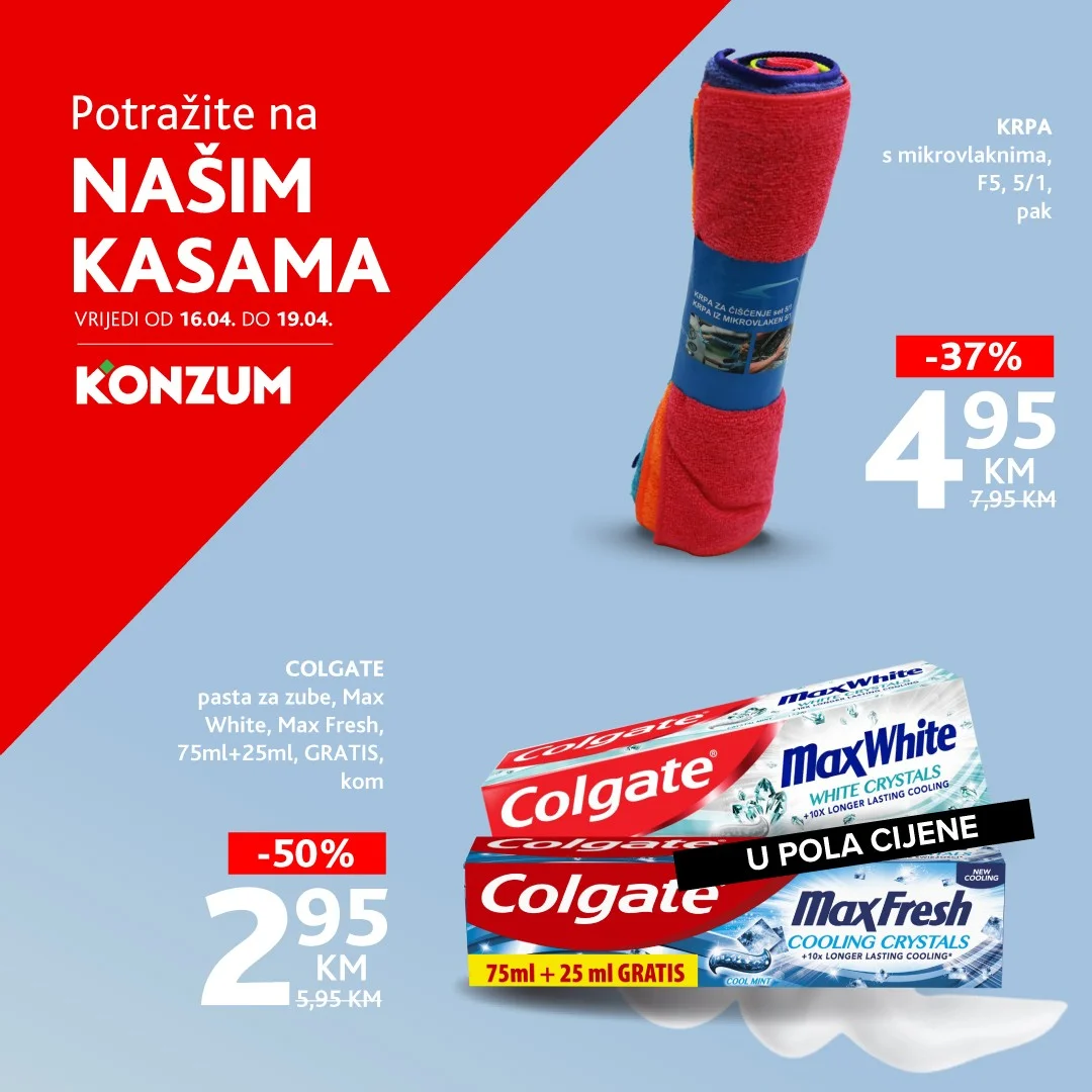 Konzum AKCIJA NA KASAMA 16-19.4.2026.