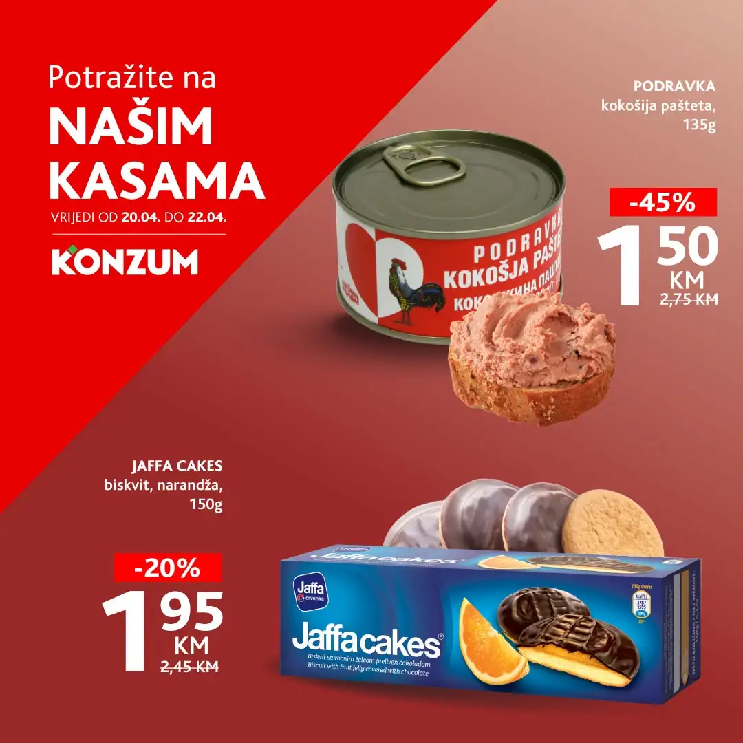 Konzum AKCIJA NA KASAMA 20-22.4.2026.