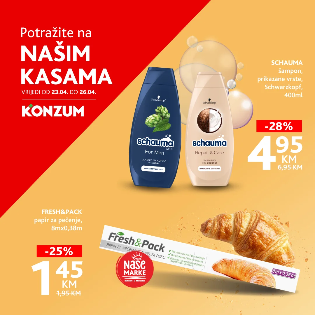 Konzum AKCIJA NA KASAMA 23-26.4.2026.