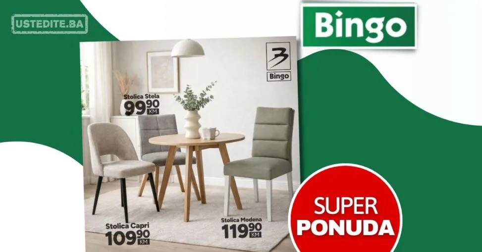 Bingo online shop SNIŽENJE TRPEZARIJSKIH STOLICA april 2026.