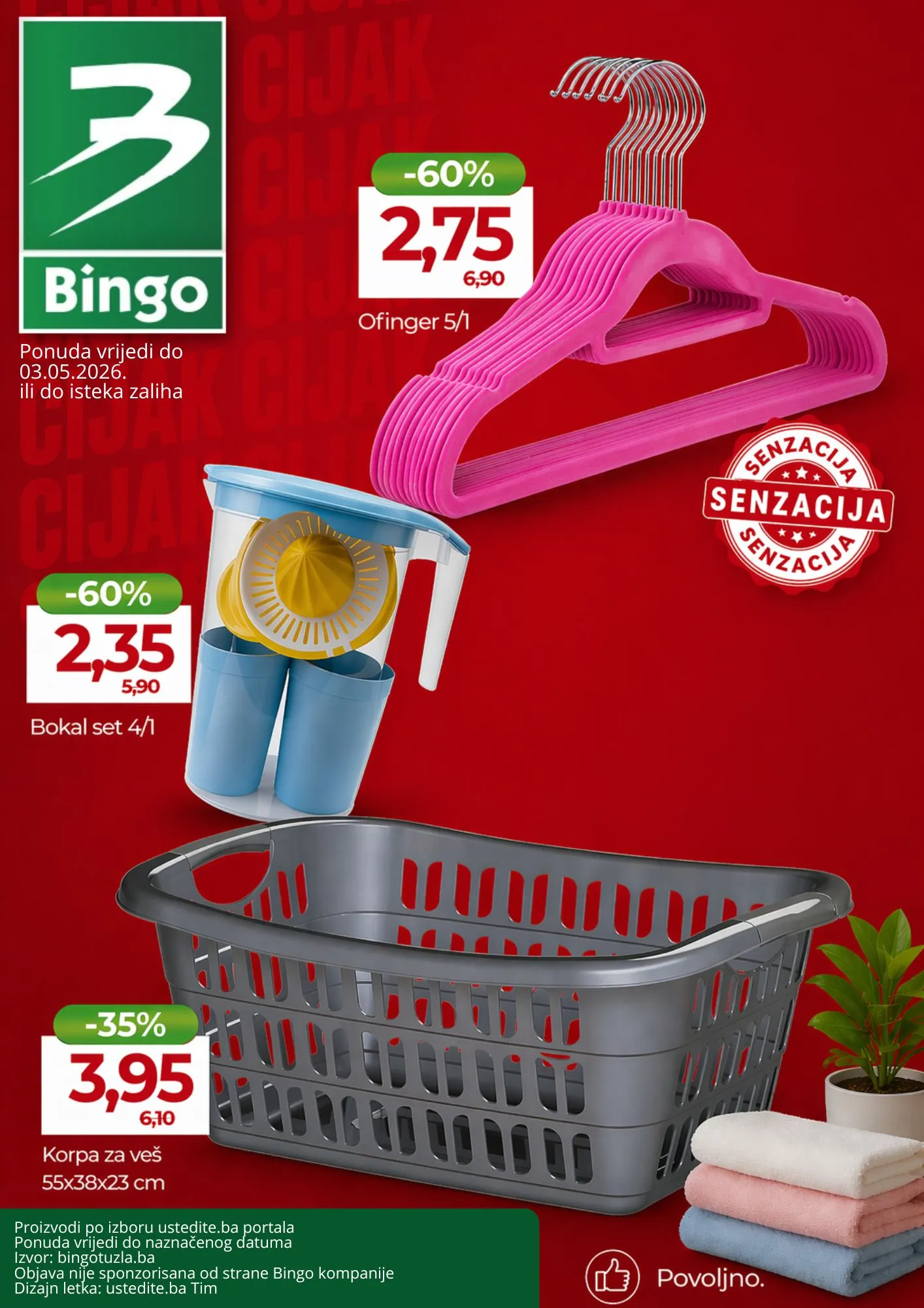 Bingo akcija SNIŽENJE DO 60% - akcija do 3.5.2026.