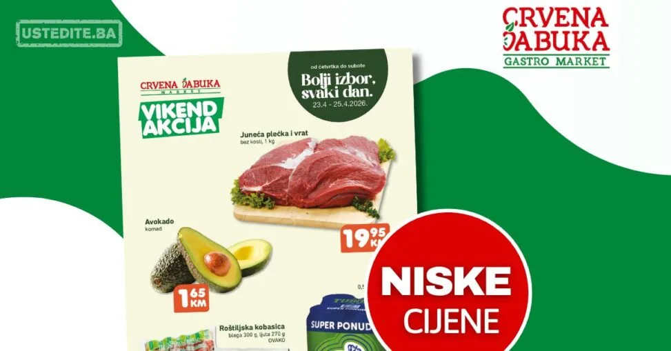 Crvena jabuka market vikend akcija 30.4-4.5.2026.
