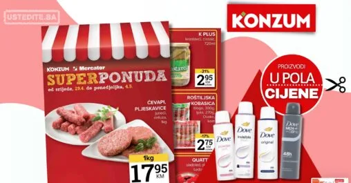 Konzum vikend akcija 29.4-4.5.2026.