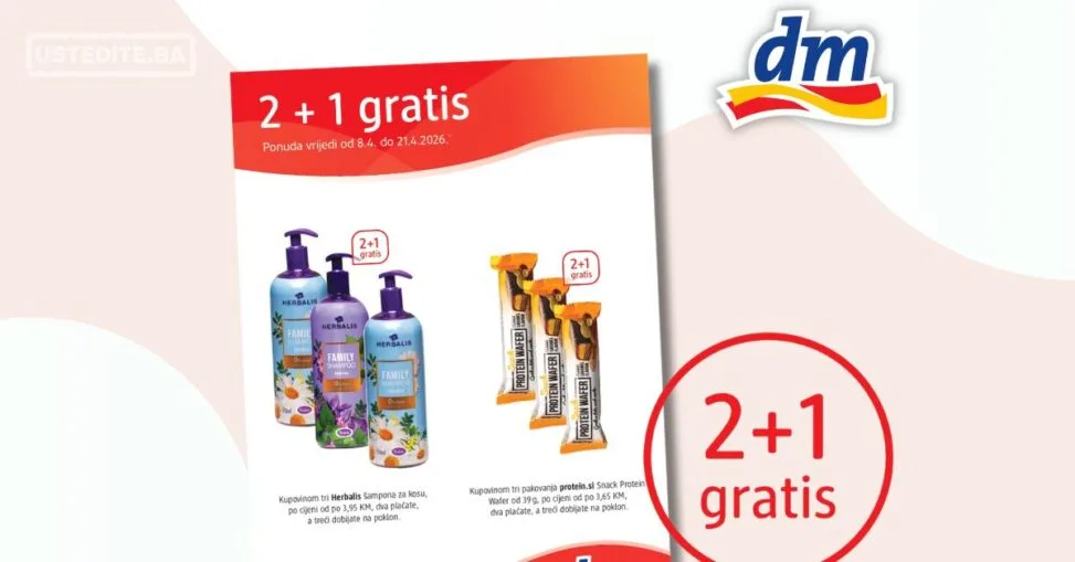 dm 2+1 GRATIS 8-21.4.2026.
