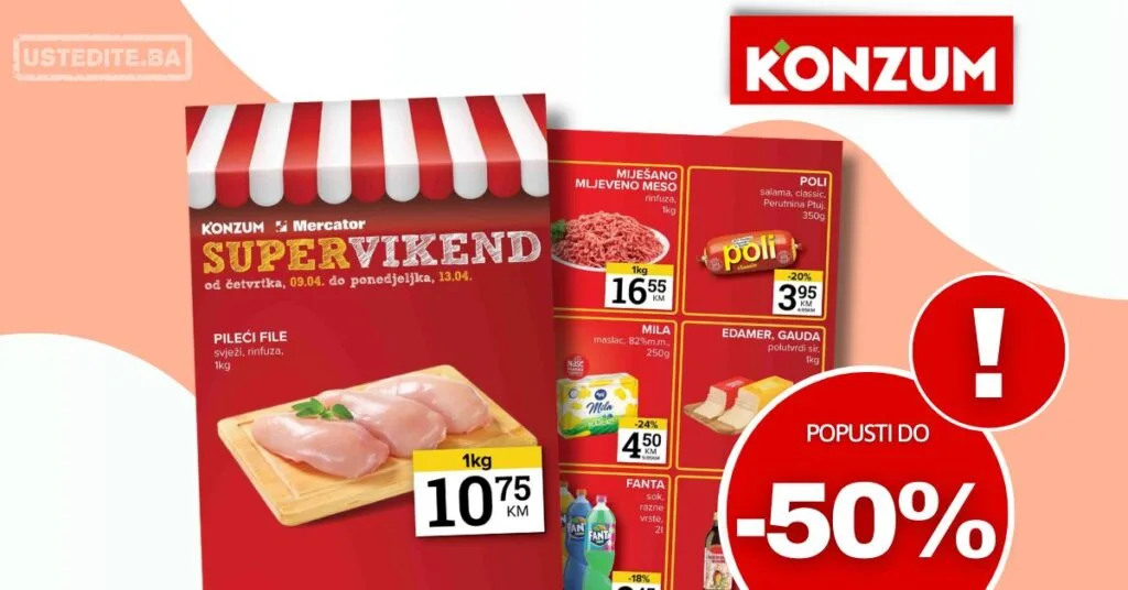 Konzum vikend akcija 9-13.4.2026.