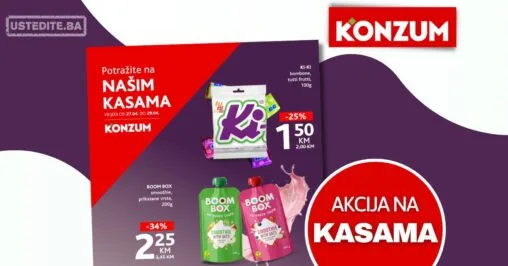 Konzum AKCIJA NA KASAMA 27-29.4.2026.