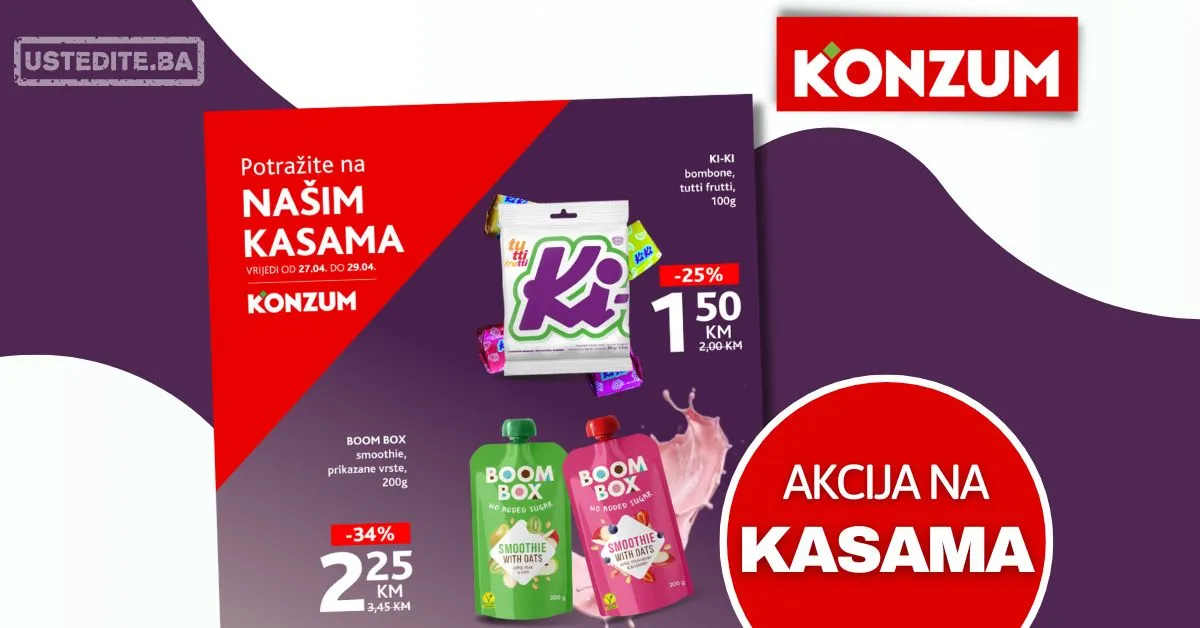 Konzum AKCIJA NA KASAMA 27-29.4.2026.