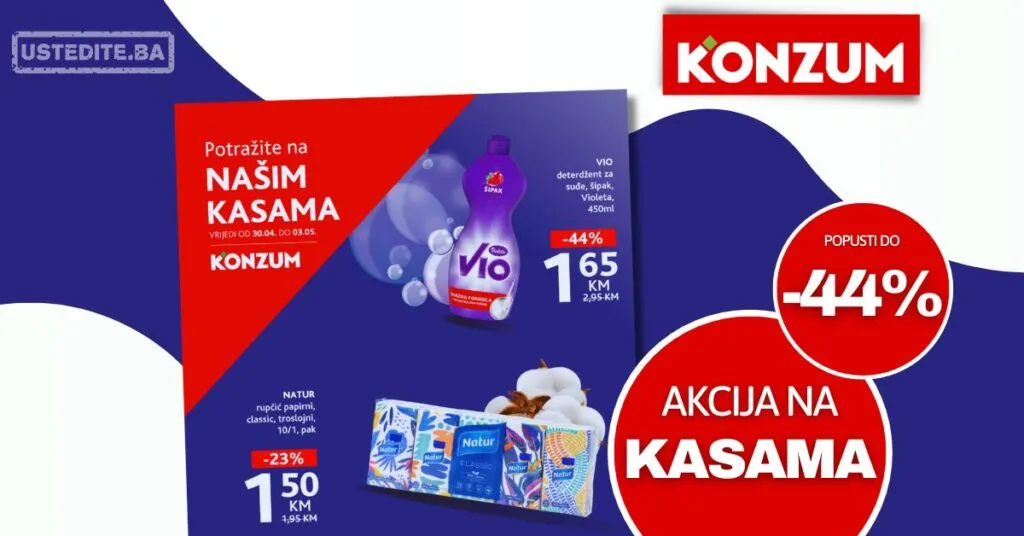 Konzum AKCIJA NA KASAMA 30.4-1.5.2026.