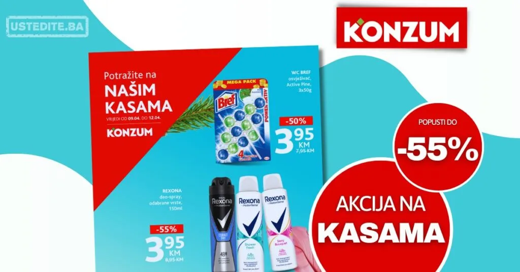 Konzum AKCIJA NA KASAMA 9-12.4.2026.