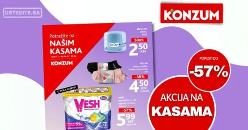 Konzum AKCIJA NA KASAMA 2-5.4.2026.