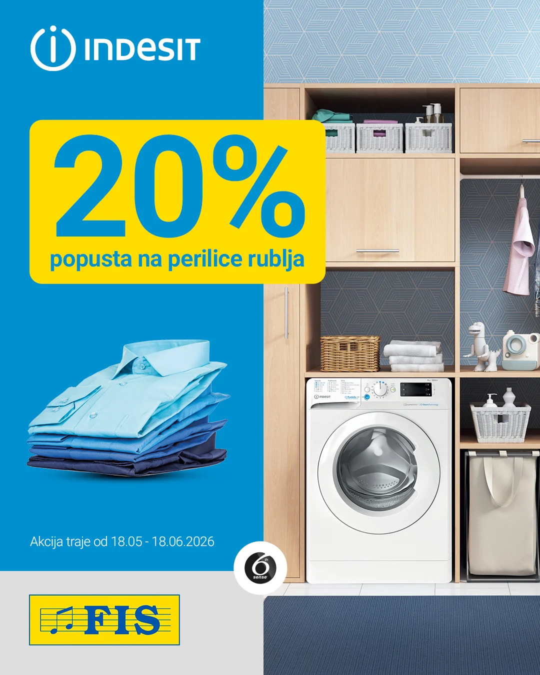 Fis akcija INDESIT I WHIRLPOOL 18.5-18.6.2026.
