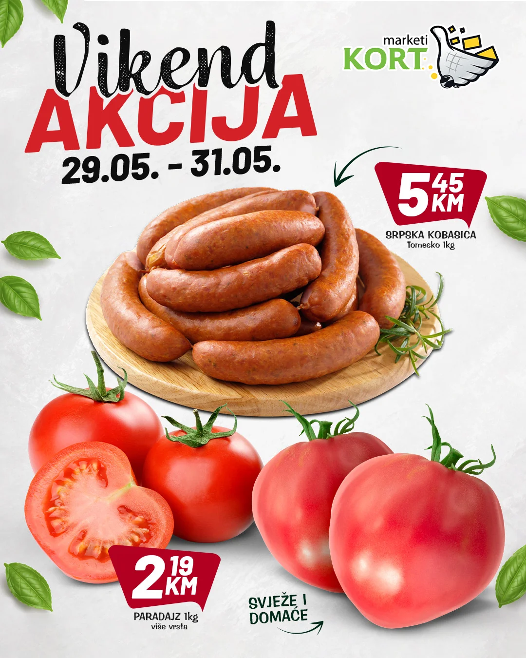 Kort vikend akcija 29-31.5.2026.
