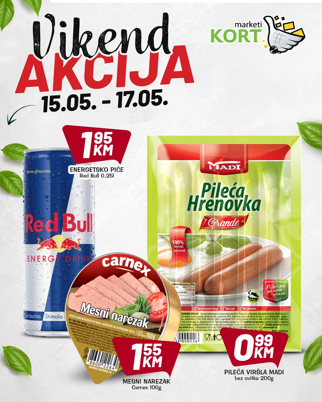 Kort vikend akcija 15-17.5.2026.