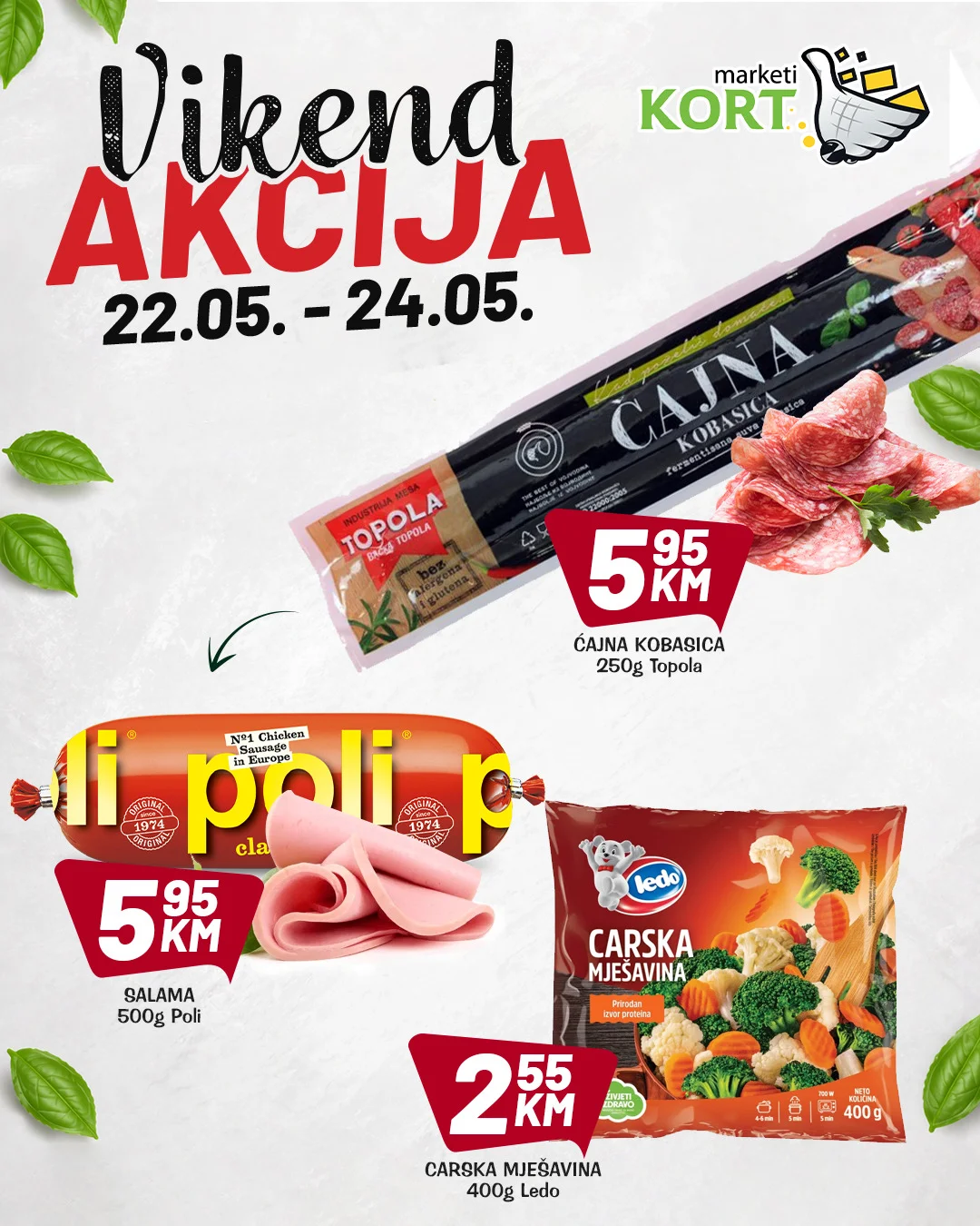 Kort vikend akcija 22-24.5.2026.