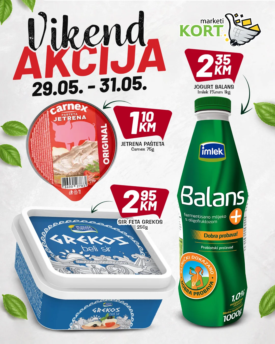 Kort vikend akcija 29-31.5.2026.