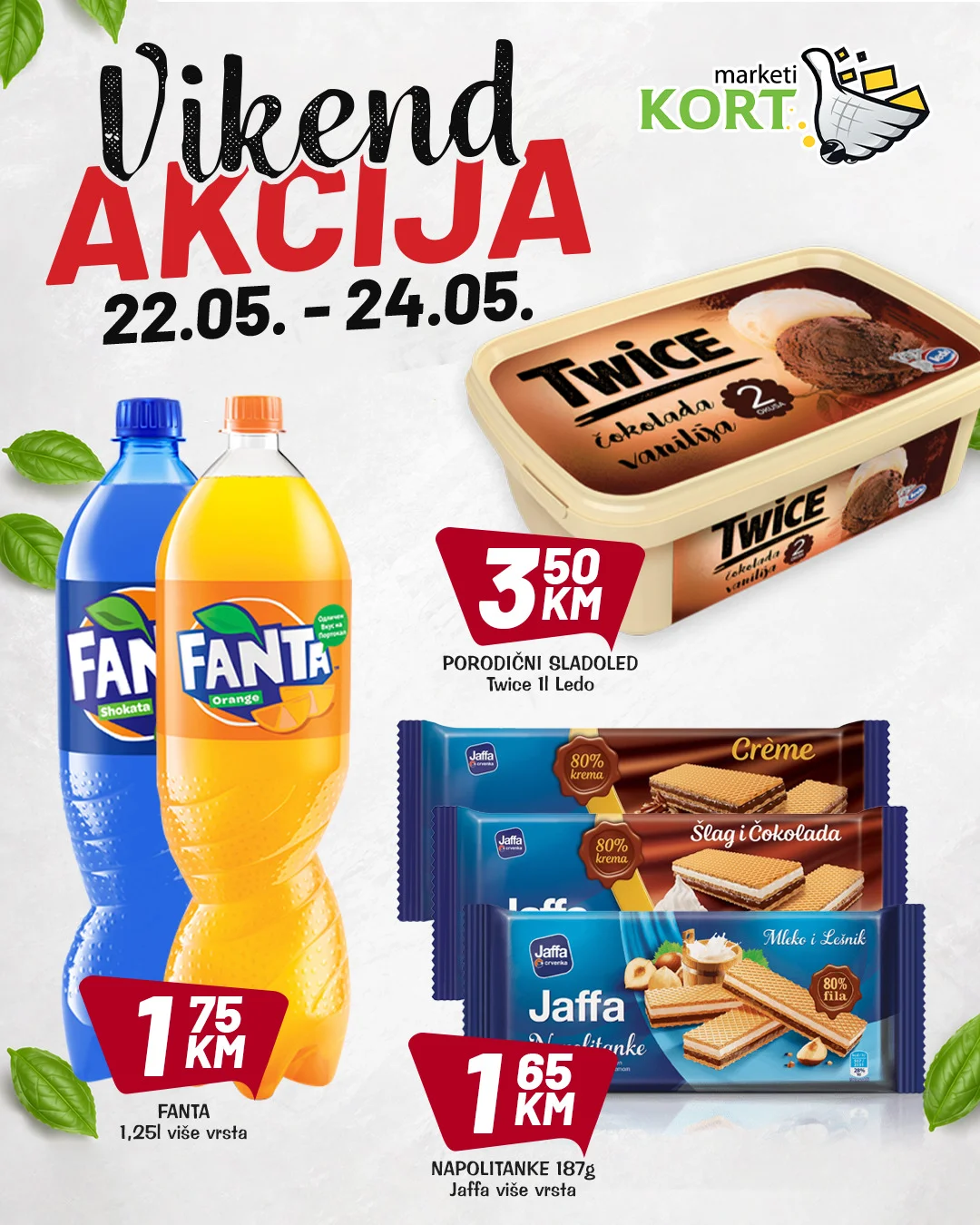 Kort vikend akcija 22-24.5.2026.