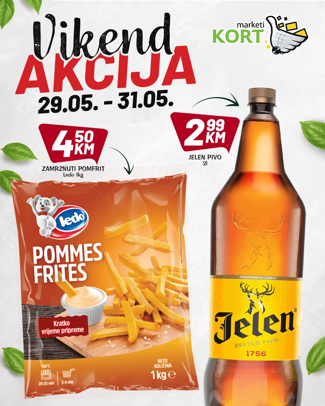Kort vikend akcija 29-31.5.2026.