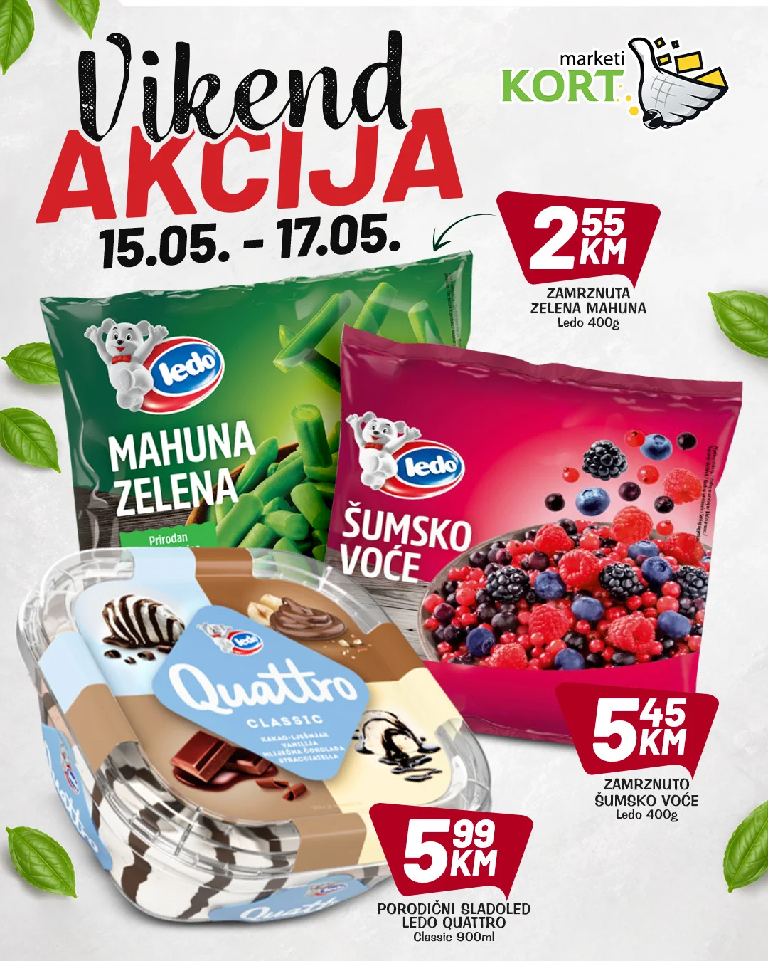 Kort vikend akcija 15-17.5.2026.