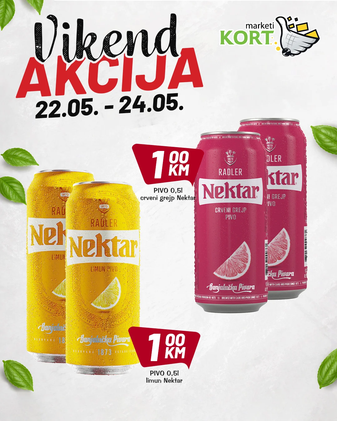 Kort vikend akcija 22-24.5.2026.
