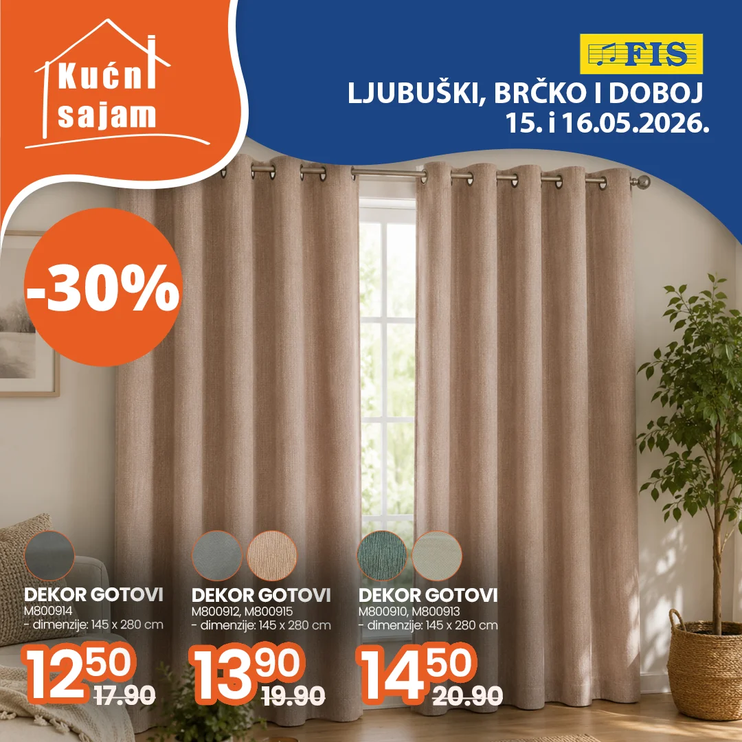 Fis KUĆNI SAJAM TOP SNIŽENJA 15-16.5.2026.