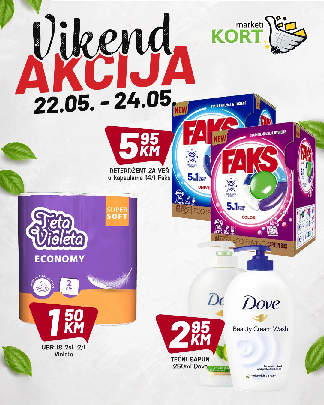 Kort vikend akcija 22-24.5.2026.