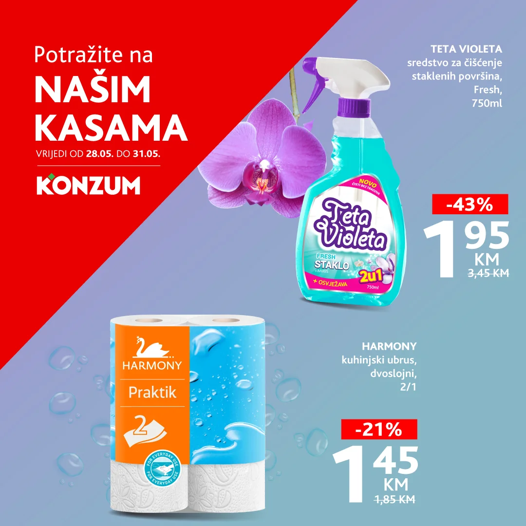 Konzum AKCIJA NA KASAMA 28-31.5.2026.